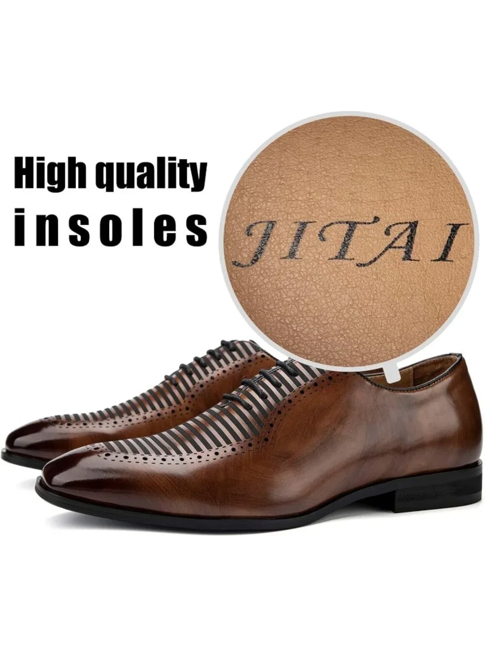 Men's Brown Leather Lace Up Formal Business Casual Fashion Oxford Dress Shoes
